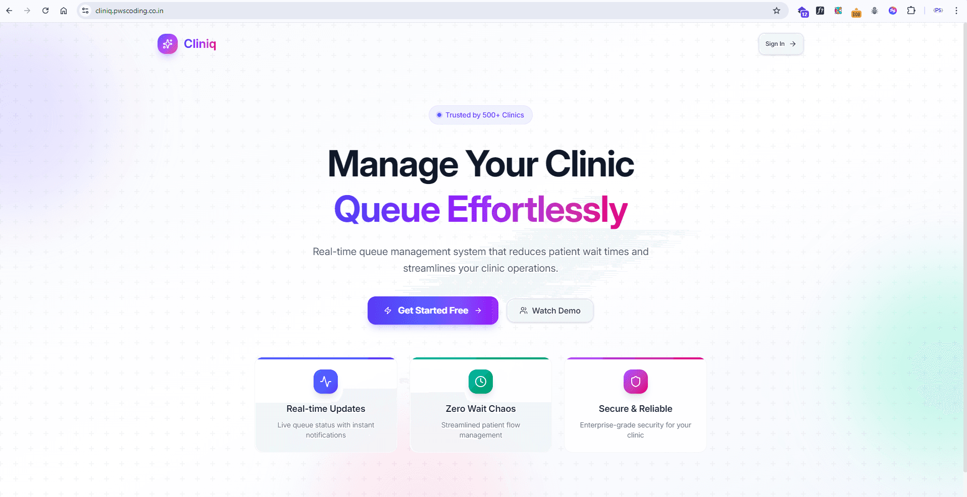 Clinic Queue Management System project preview image